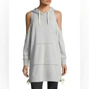 Sam Edelman Coldshoulder Light Grey Hoodie Dress XS